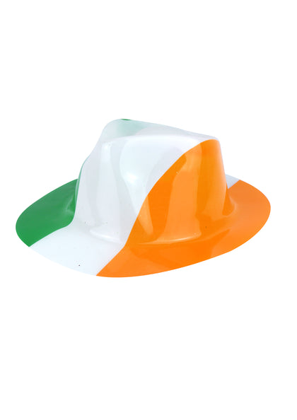Plastic Irish Tricolour Gangster Hat For Adult