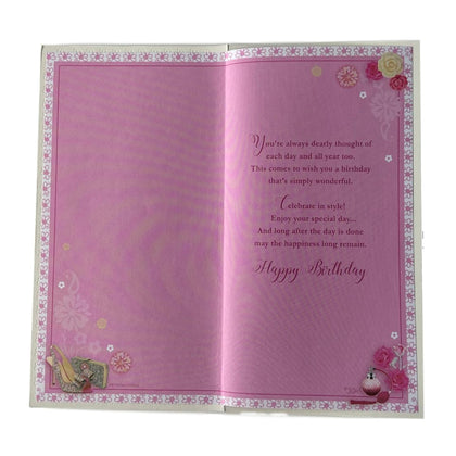 Happy Birthday To Goddaughter Floral Design Soft Whispers Card