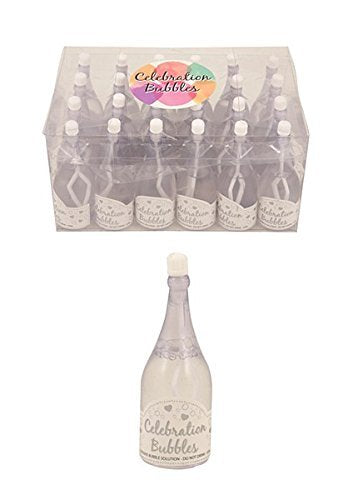 Pack of 24 Clear Bottle Bubbles with White Wand