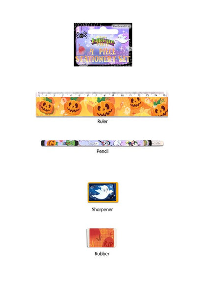 4 Piece Halloween Stationery Set