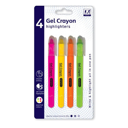 Pack of 4 Gel Crayon Highlighters