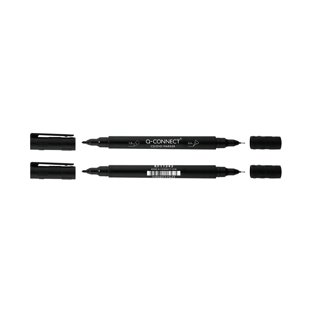 Pack of 10 Dual Tip Black Marker Pens