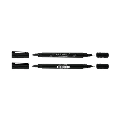 Pack of 10 Dual Tip Black Marker Pens