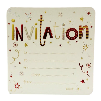 Pack of 10 Birthday Party Invitation Card Sheets