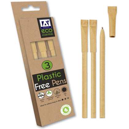 Pack of 3 ECO Friendly Plastic Free Pens