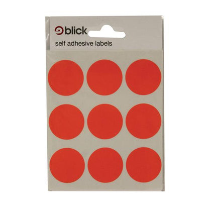 Pack of 720 Blick Red Coloured Round Labels 29mm - Stickers