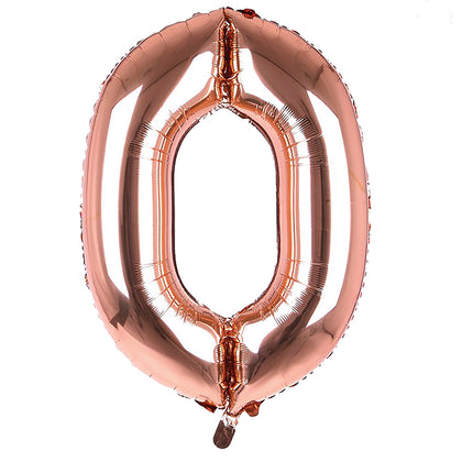 Giant Foil Rose Gold 0 Number Balloon