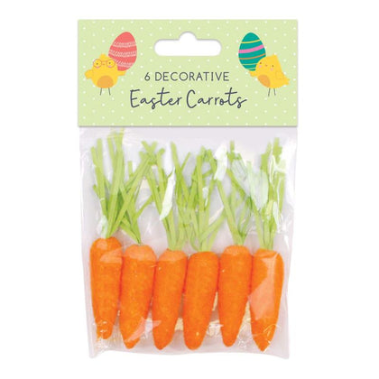Pack of 6 Easter Carrot Decorations