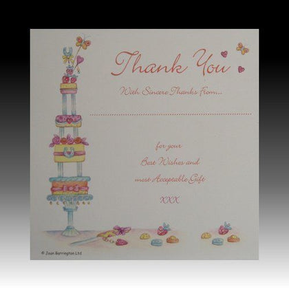 Pack of 10 Luxury White Wedding Gift Glitter Finished Thank You Cards.
