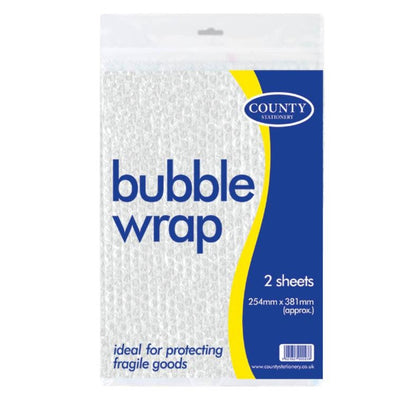 County Bubble Wrap Sheets (Large 2s)[25cm x 38cm]