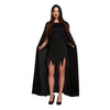 Adult Cape with Hood Black Velvet Fancy Dress Up Costume