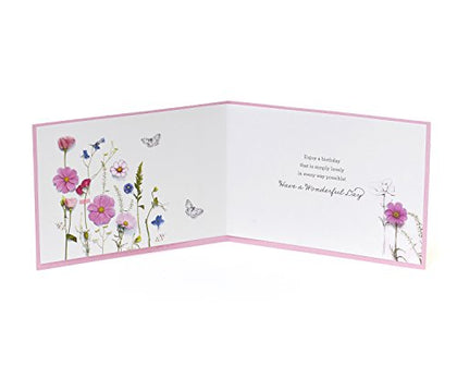 Wildflowers on Black Background Birthday Card