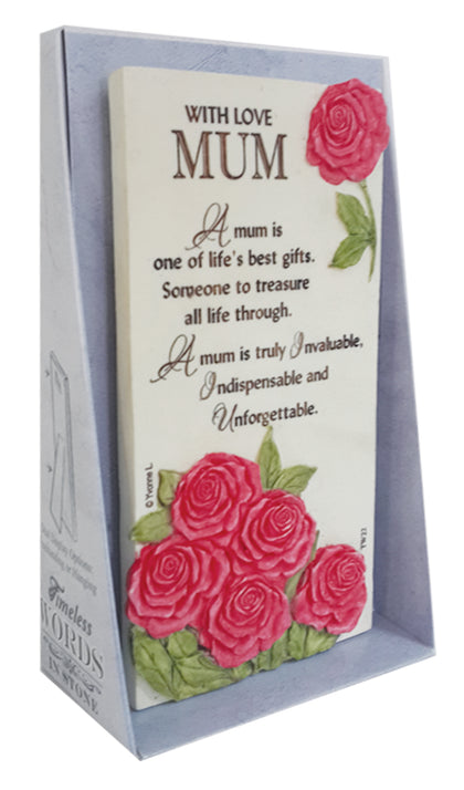 With Love Mum Timeless Words Plaque