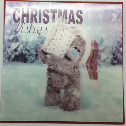 3D Holographic Christmas Wishes Me to You Bear Christmas Card
