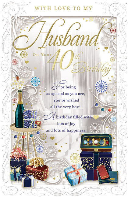 With Love to My Husband On Your 40th Birthday Opacity Card