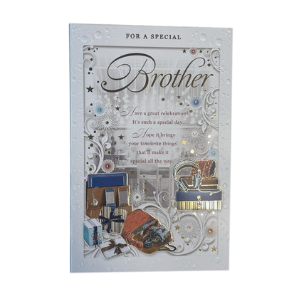 For A Special Brother Have a Great Celebration Birthday Opacity Card