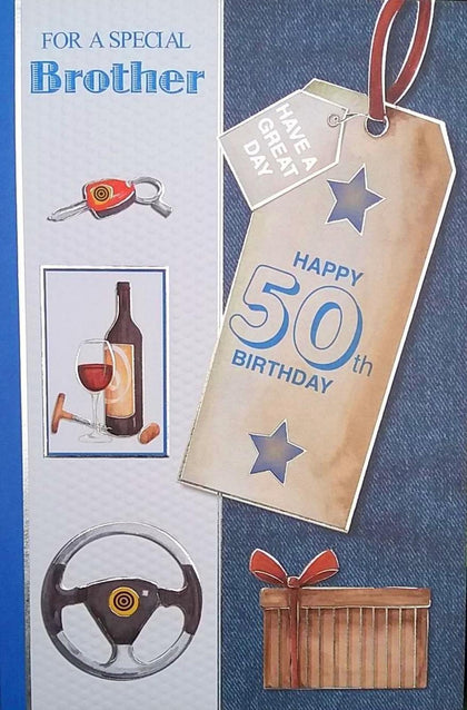 For A Special Brother Happy 50th Birthday card