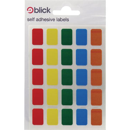 Pack of 2400 12x18mm 120 Per Bag Assorted Blick Coloured Labels in Bags