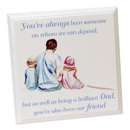 Dad & kids freestanding MDF plaque with verse by Jennifer Rose