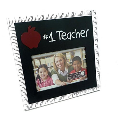 No. 1 Blackboard Teacher Frame with 3D Apple Icon