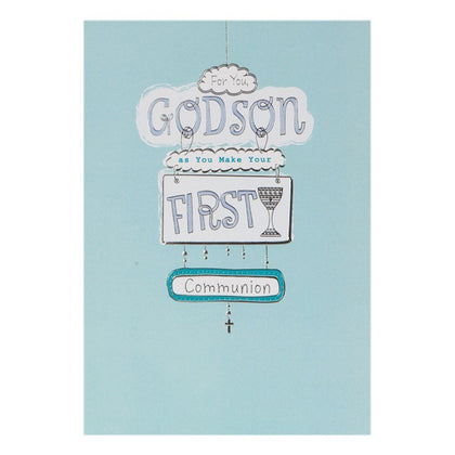 Communion Card For Godson 'Love And Pride'