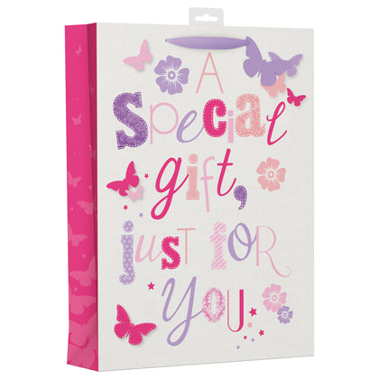 Butterfly Text Design Extra Large Female Gift Bag