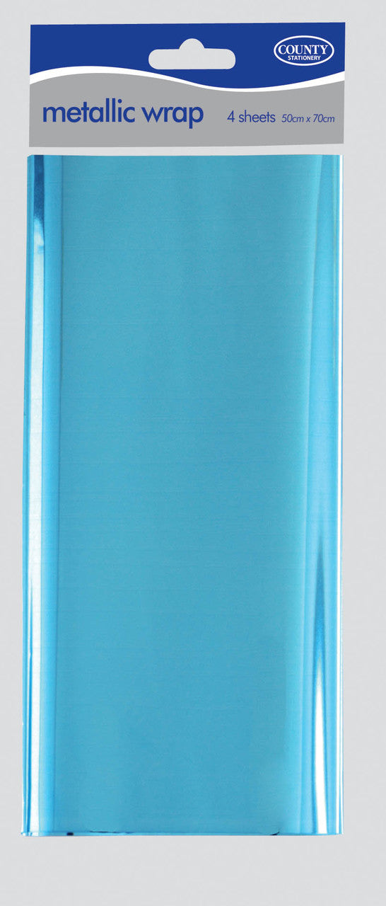 Box of 24 4 Sheets Assorted Coloured Metallic Wraps 50 x 70cm