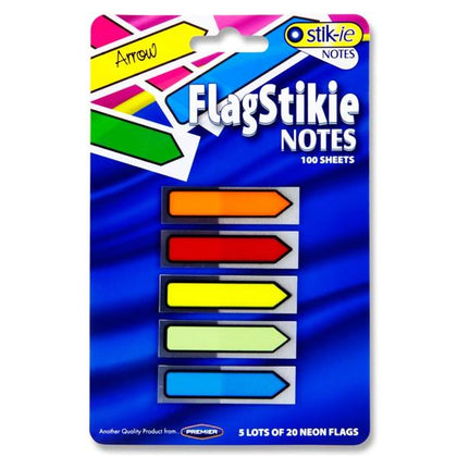 Pack of 100 Flag Index Arrows Page Markers Sticky Notes Sheets by Stik-ie