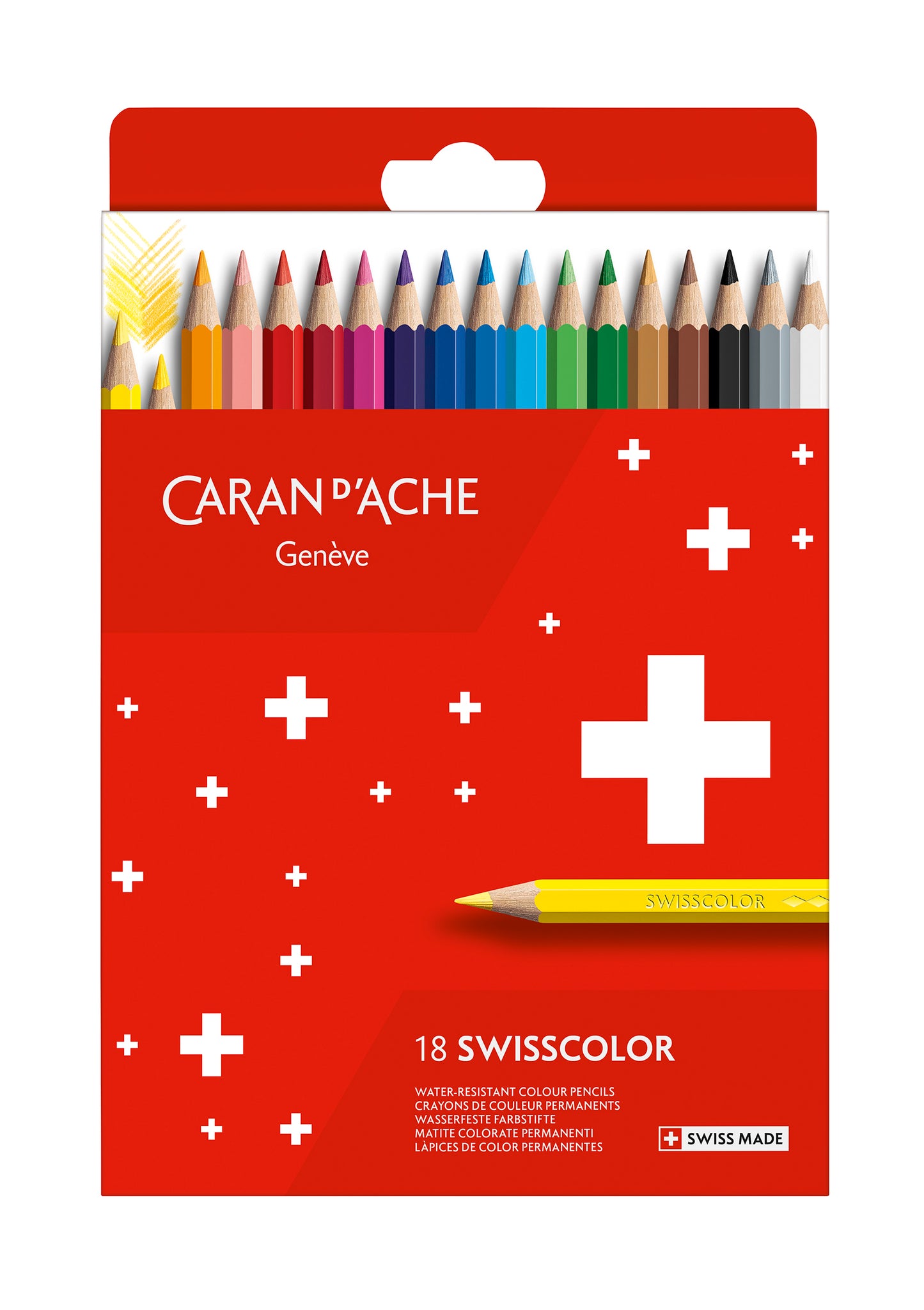 Box of 18 Swisscolor Permanent Colours Pencils in Cardboard Box