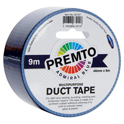 48mm x 9m Multipurpose Admiral Blue Duct Tape by Premto