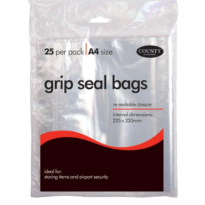 25 A4 County Grip Seal Bags