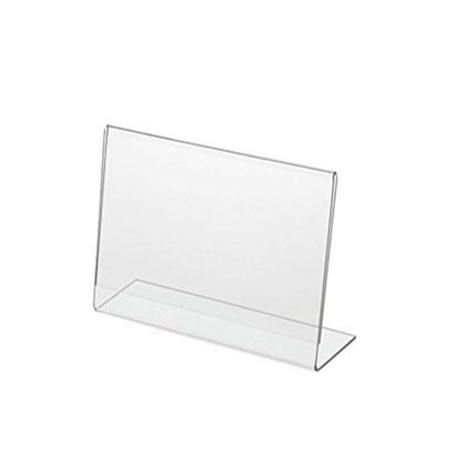 Pack of 10 Horizontal 6x4inch L Shape Acrylic Photo Frame - Sign Holder