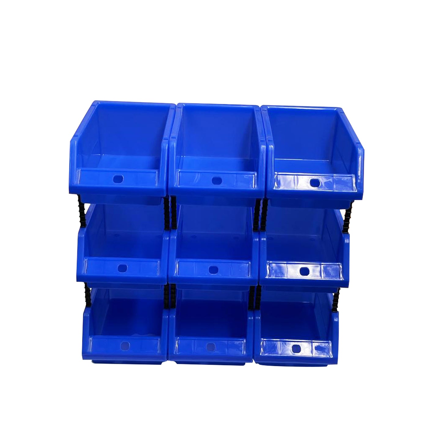 Set of 30 Stackable Blue Storage Pick Bins with Riser Stands 170x118x75mm