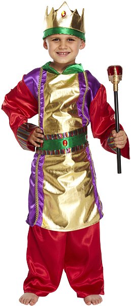 Child Nativity King Fancy Dress Costume 4-6 Year Olds