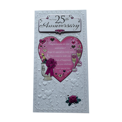 On Your 25th Anniversary Open Soft Whispers Card