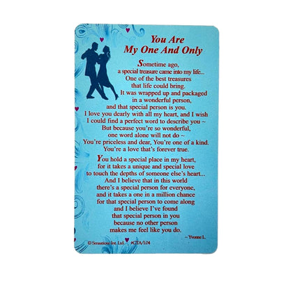 Sentimental Keepsake Wallet / Purse Card You Are My One and Only
