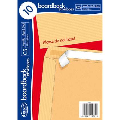 Pack of 10 C5 Board Back Envelopes