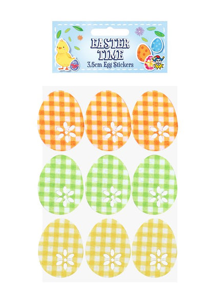 Pack of 9 3.5cm Easter Egg Stickers