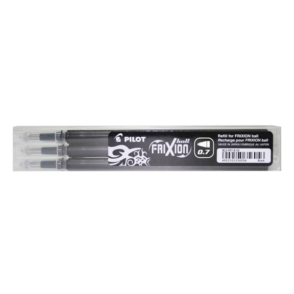 Pack of 3 Pilot FriXion Rollerball Refill Medium Black Pens