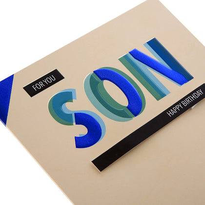 Embossed Text Design Son Birthday Card