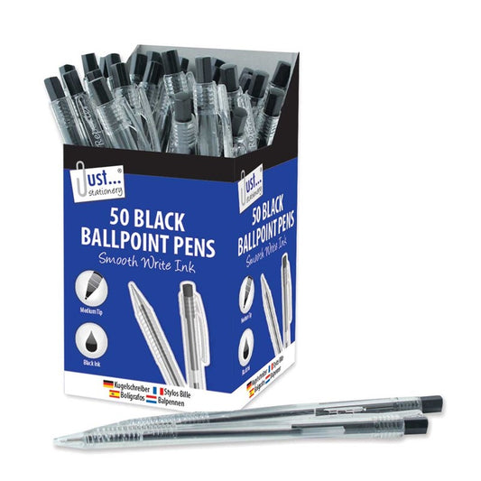 Pack of 50 Black Smooth Write Retractable Pens