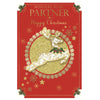 With Love To My Partner Foil Finished Raindeer Design Christmas Card