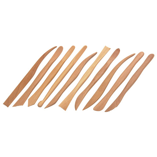 Set of 10 Wooden Modelling Tools