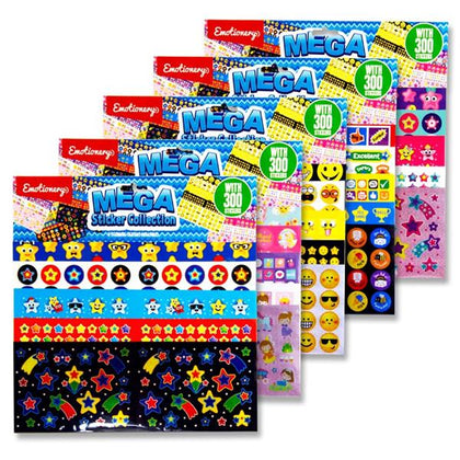 Emotionery Pack of 300 Mega Sticker Collection 5 Assorted