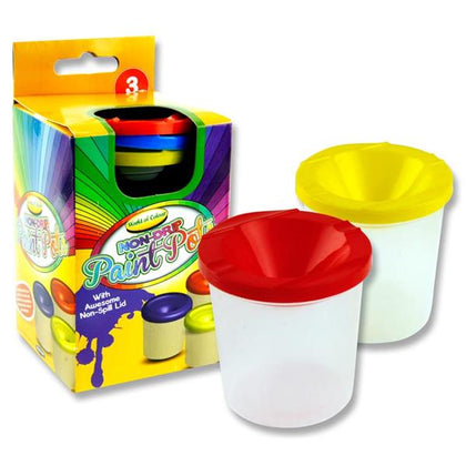Set of 3 Non Drip Paint & Water Pots by World of Colour