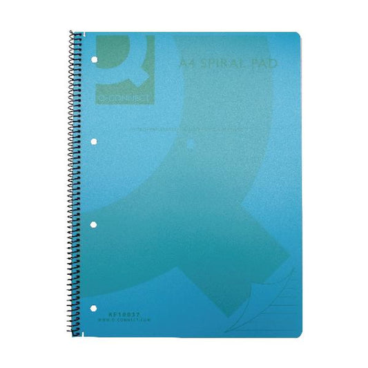 Pack of 5 A4 160 Pages Blue Spiral Bound Polypropylene Notebooks