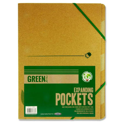 Green Line 7 Part Kraft Expanding Pockets