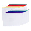 Pack of 12 A4+ Foolscap Clear Zippy Bags with Pink Zip