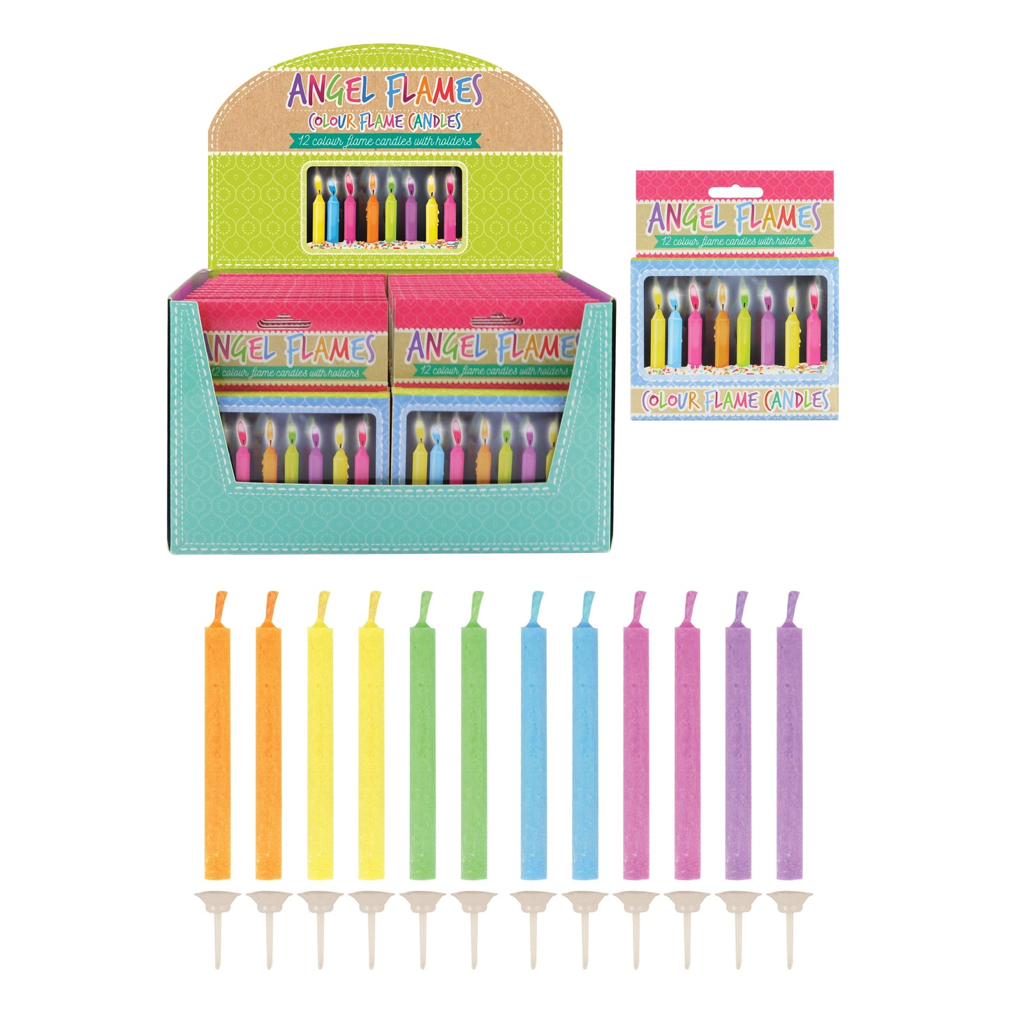 12 Angel Flames Party Candles