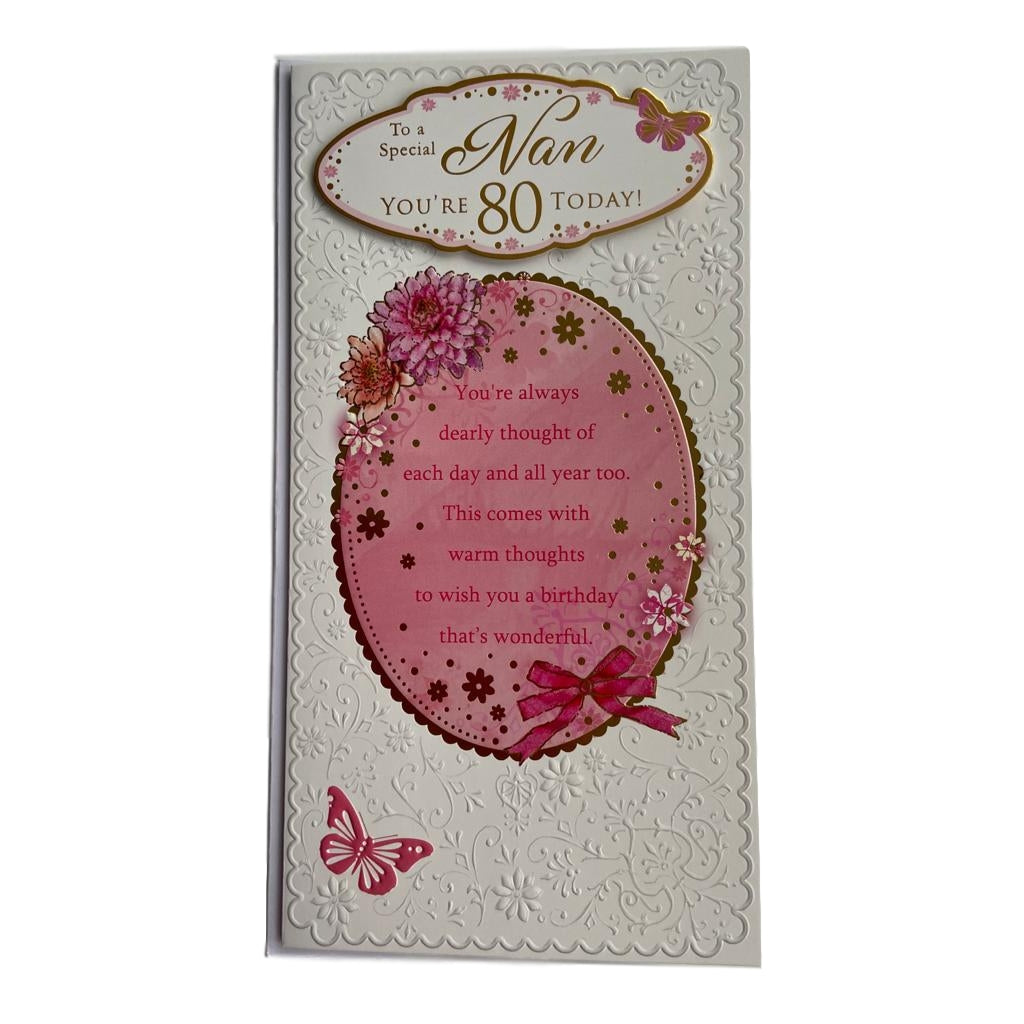 Special Nan 80th Birthday Soft Whispers Card